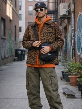 Song for the Mute Embroidered Patch Pocket Velvet Chore Jacket OOAK UK48/US34